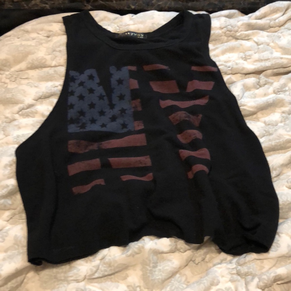 NY AMERICAN FLAG CROPPED TOP